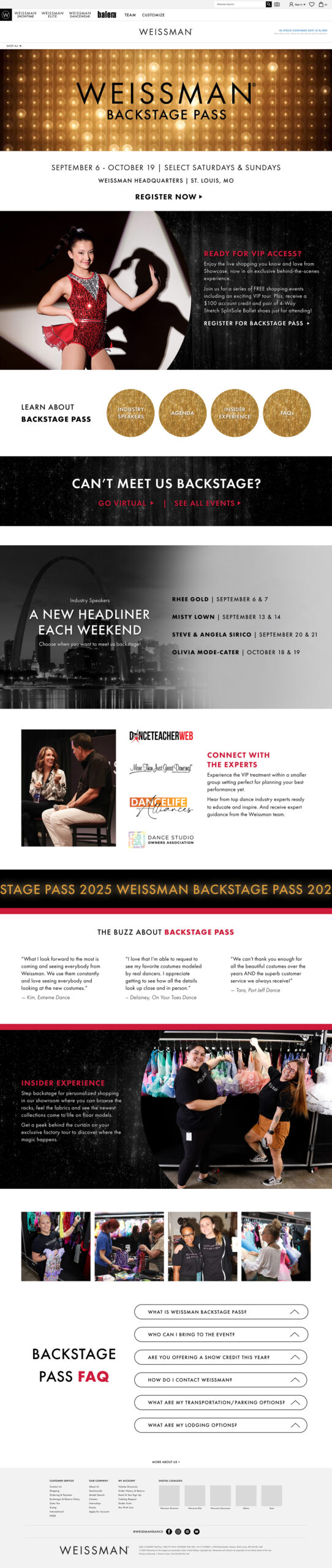 Weissman Dancewear Backstage Pass