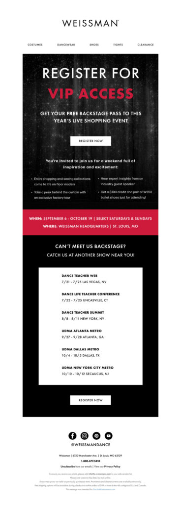 Weissman Dancewear Backstage Pass